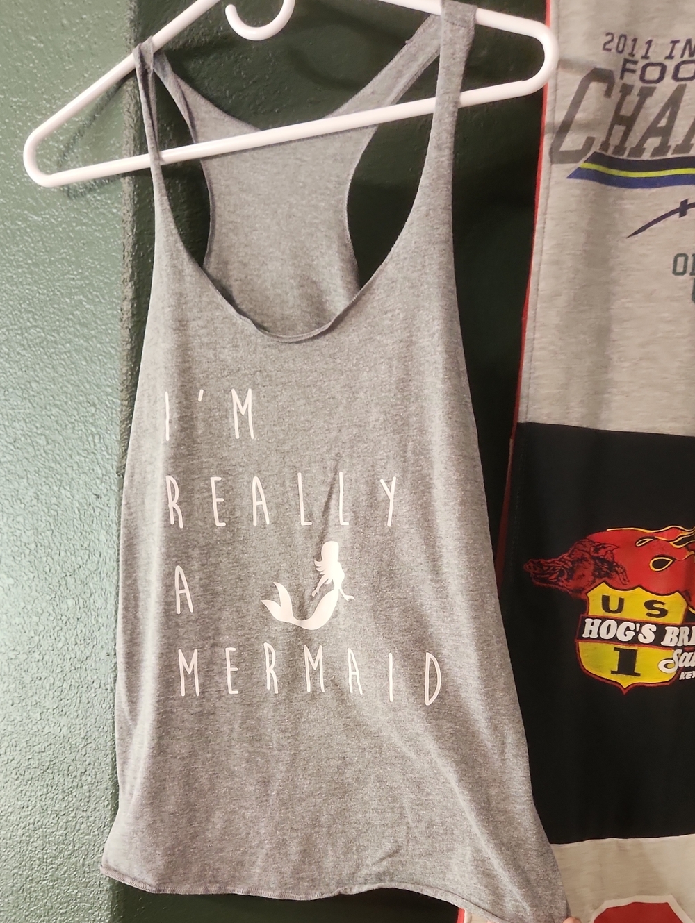 Gray Mermaid Graphic Tank Top - Unbranded